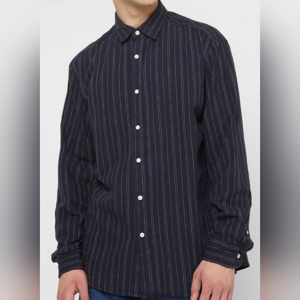 Classic Jack & Jones, James Split Stripe Mens Button Up Long Sleeve Shir